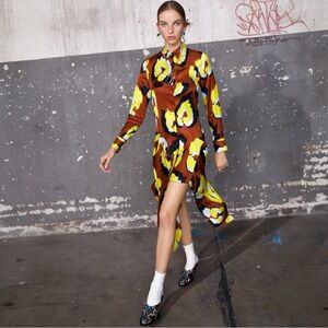 Cavalli Runway Dress In Multi-print, NWT, 40